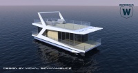 White Modern Houseboat - conceptual design in preparation