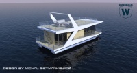 Weiß Modern Houseboat